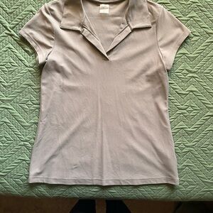 CALIA by Carrie Underwood Sand Polo Top